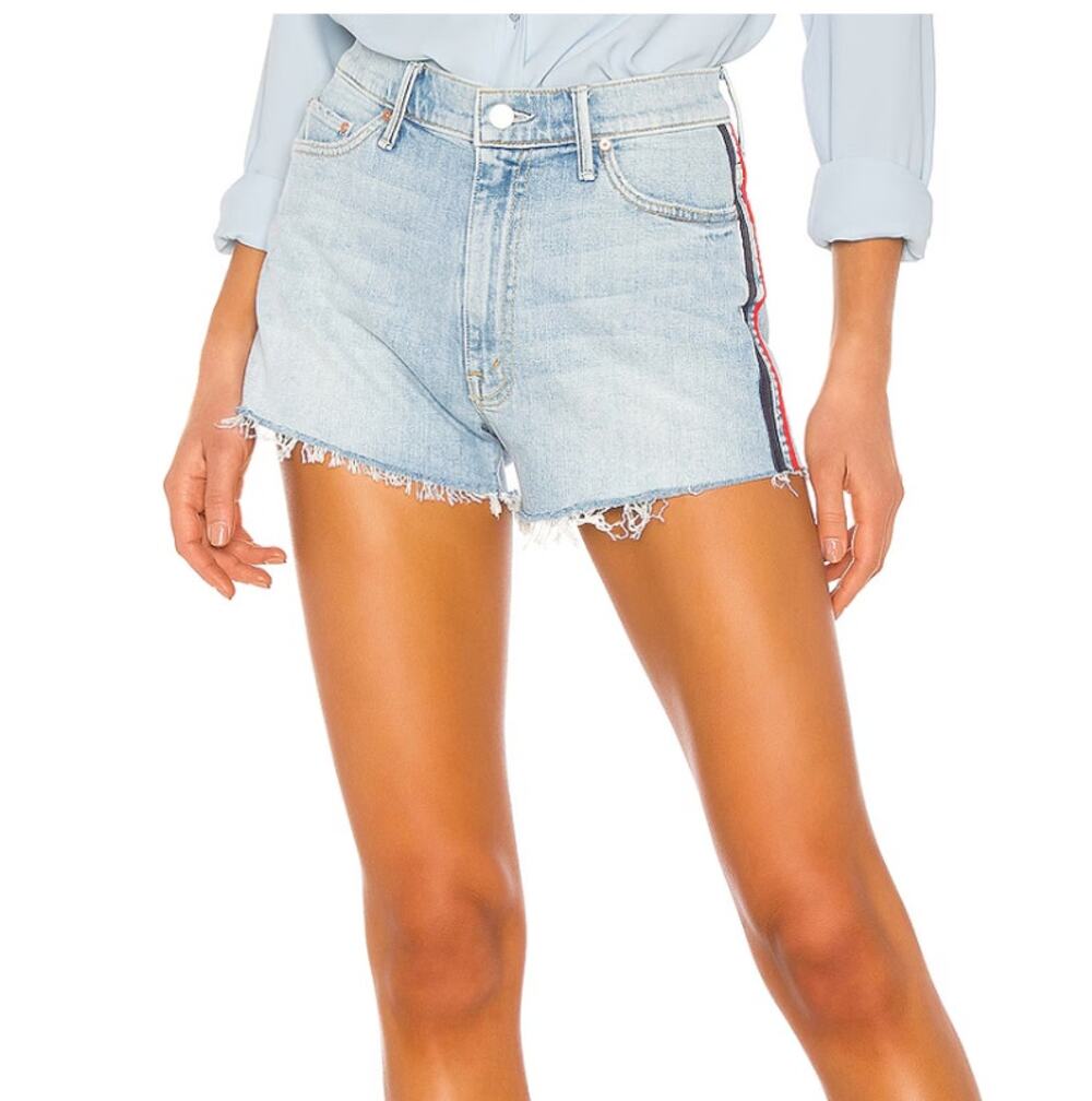 MOTHER Superior Easy Does It Denim Cutoff Shorts Women's Size 23 Blue Light Wash